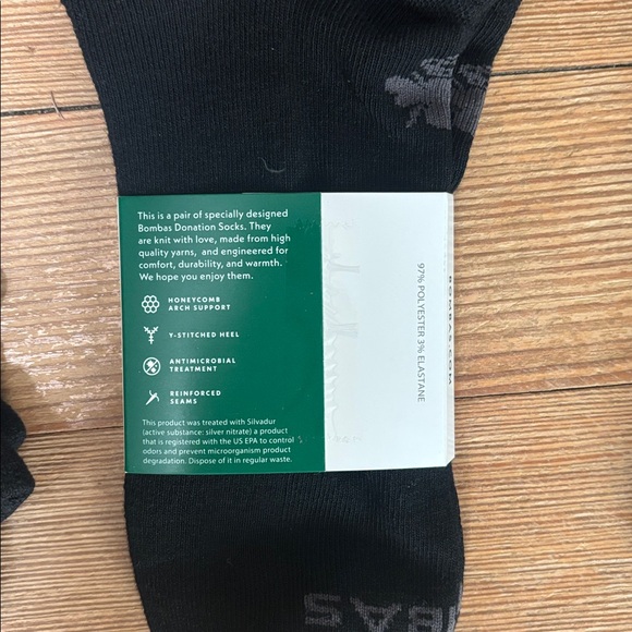 Bombas Adult XL black ankle socks 6 pairs - Picture 3 of 3